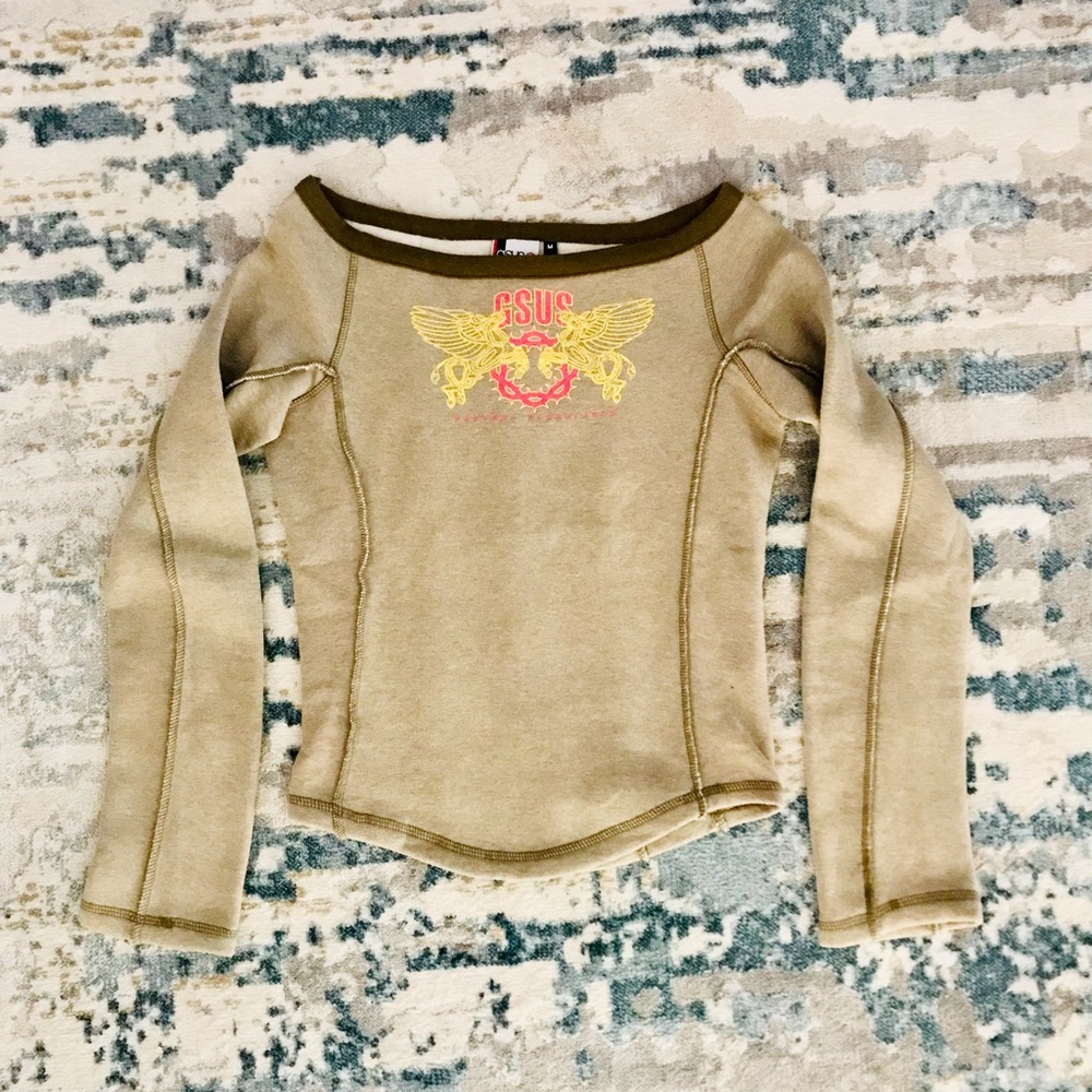 Woman’s crop cotton G-Sus sweater size M fits snug